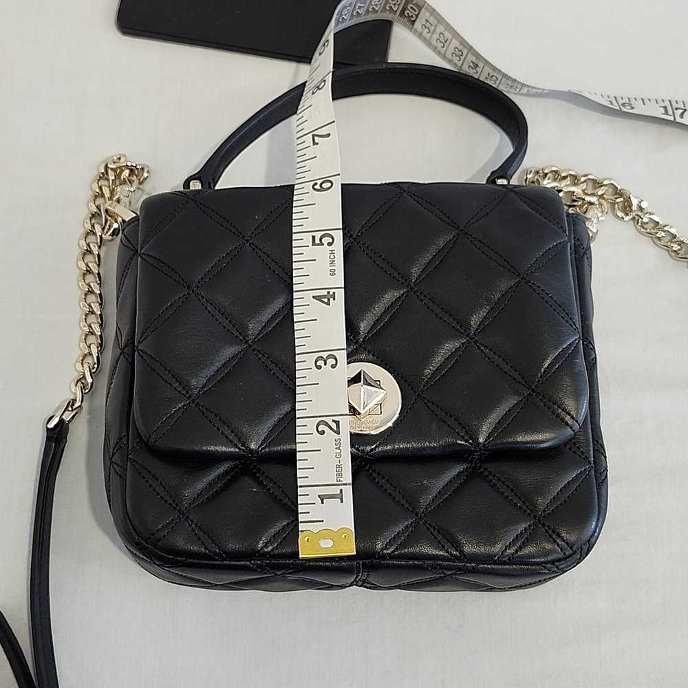 Kate Spade Natalia Square Black Quilted Crossbody Handbag With Handle and Strap - Picture 8 of 11